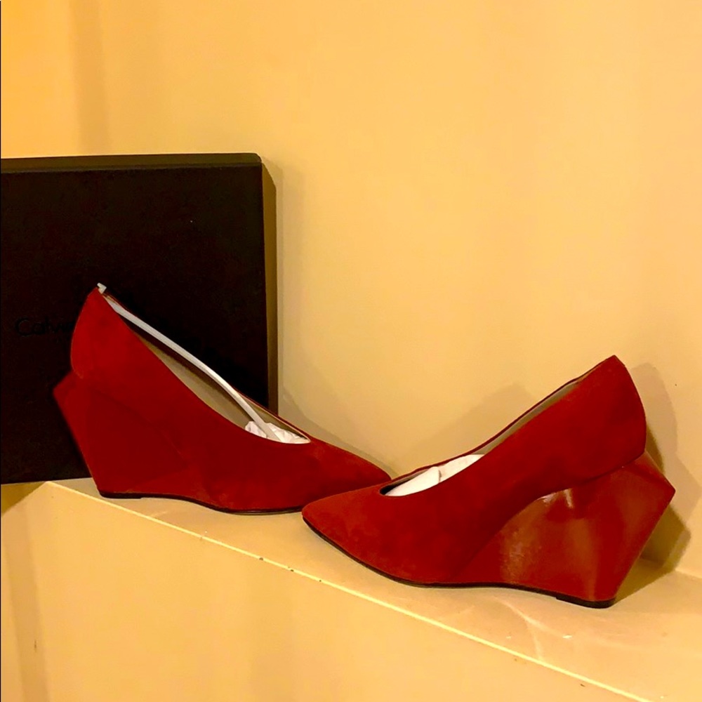 Calvin Klein Collection Yve Suede platform heels